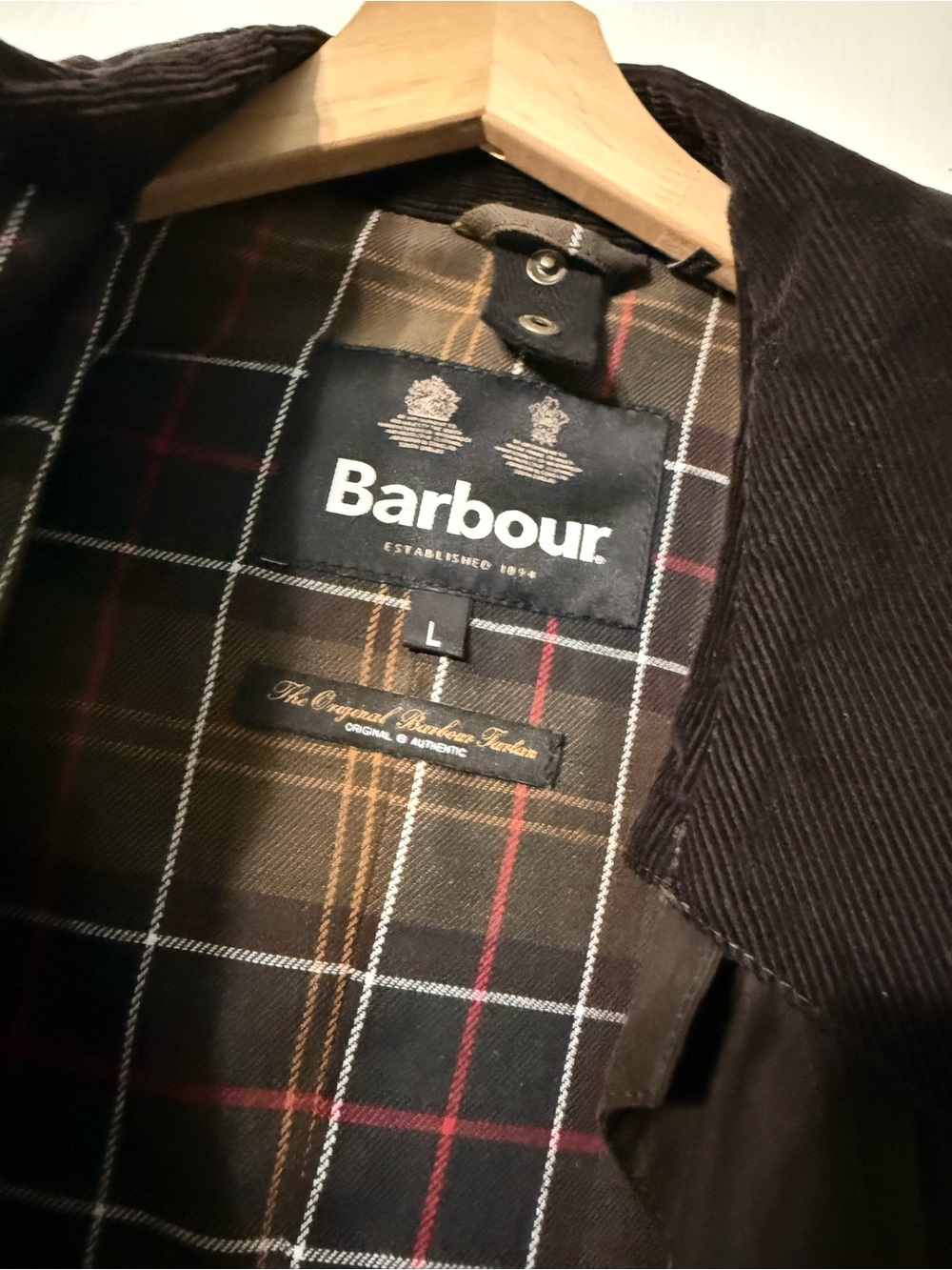 Barbour Ashby Olive Waxed Cotton Field Jacket Size Large - Picture 2 of 6